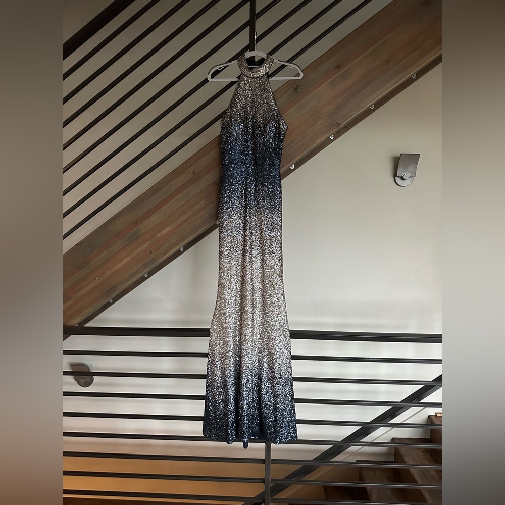Betsy Adam sequin evening gown